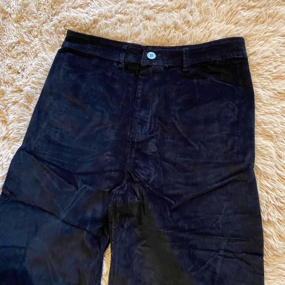ZARA Pitch Black Corduroy Pants Jeans - Picture 10 of 14